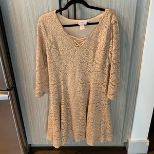Cavenders/Jody Country Western Lace Floral Pink Dress